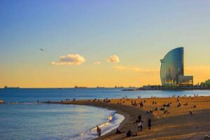Playa de la Barceloneta, Barcelona, España
